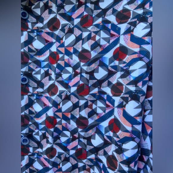 Robert Graham Faro Kaleidoscope Long Sleeve Shirt Paisley Flip Cuff Button Front - Picture 5 of 12